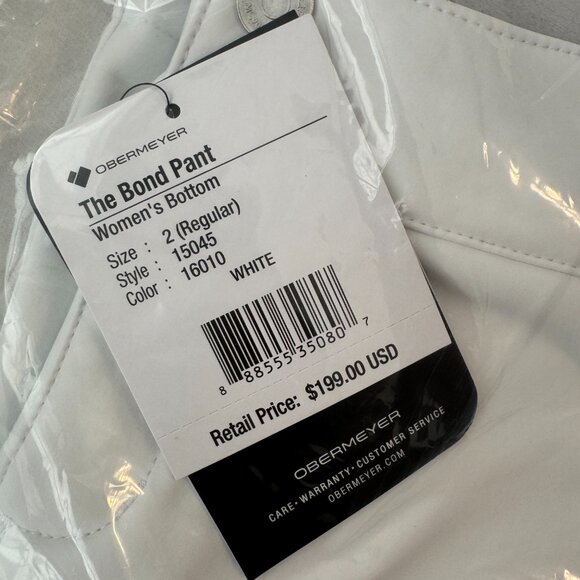 Womens Ski Pants | Obermeyer The Bond Pant, White, Size 2 - Picture 2 of 11